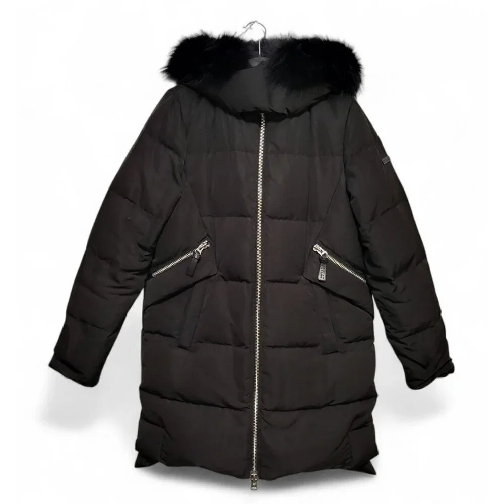 Derek Lam 10 Crosby Down Parka Quilted Puffer Fox Fur Hood Coat